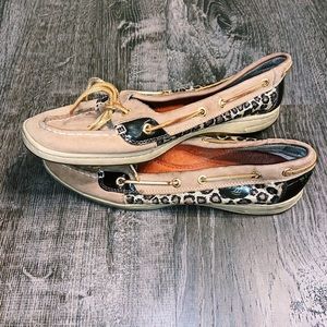 Cheetah Sparkly Sperry Anglefish Shoe Size 10
